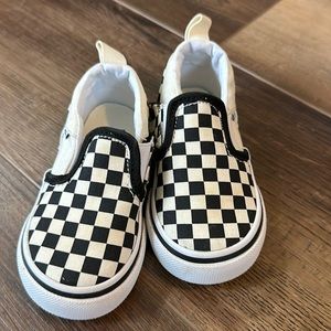 Vans Toddler black and white checkered size 5 slip on shoes